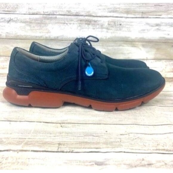 Johnston & Murphy XC4 Waterproof Navy Blue Suede Oxfords Size 11M - Picture 4 of 9
